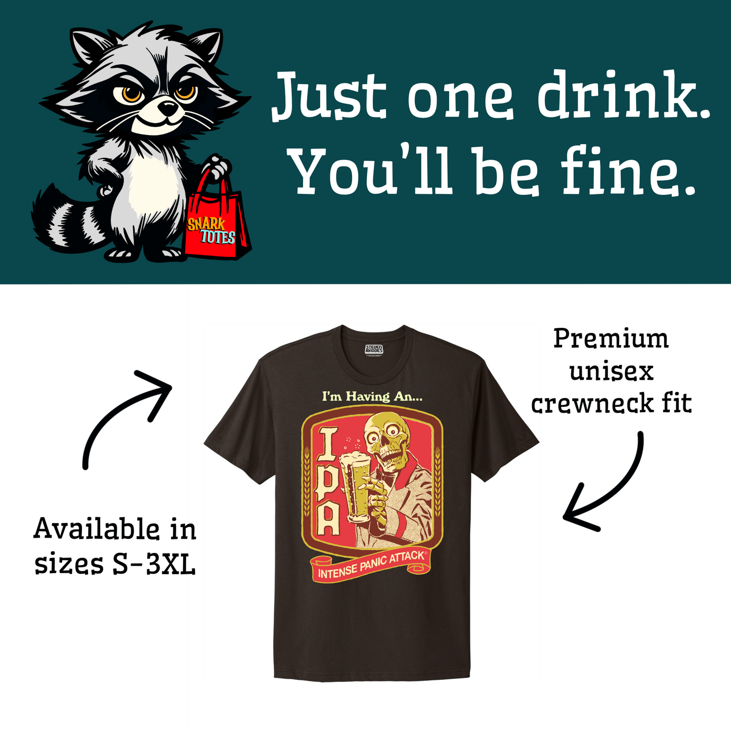 IPA (Intense Panic Attack) Dark Chocolate T-shirt