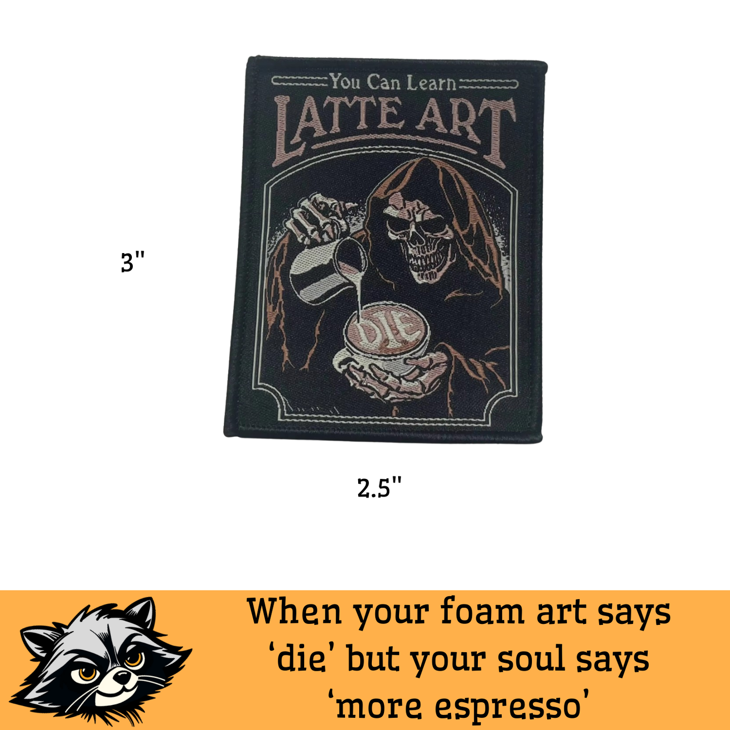 Latte Art Iron-on Patch