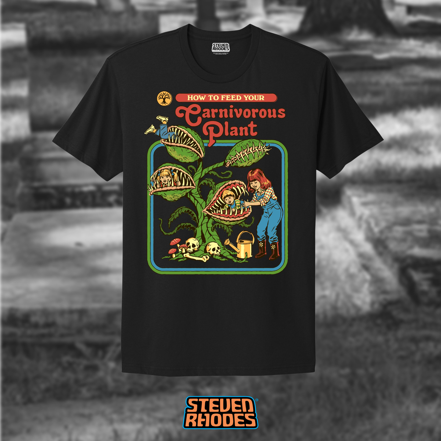 How To Feed Your Carnivorous Plant Black T-shirt