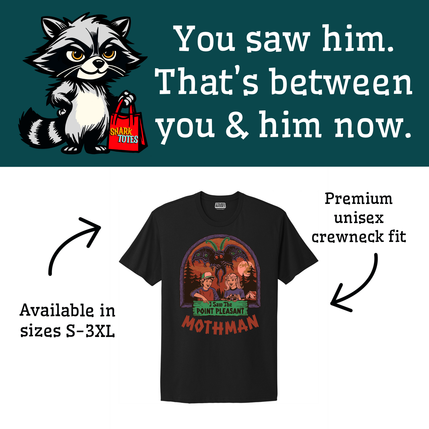 I Saw the Point Pleasant Mothman Black T-shirt